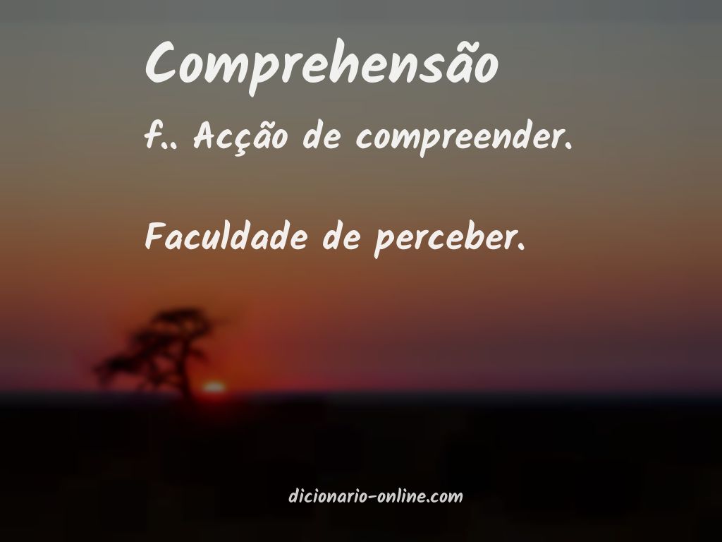 Significado de comprehensão