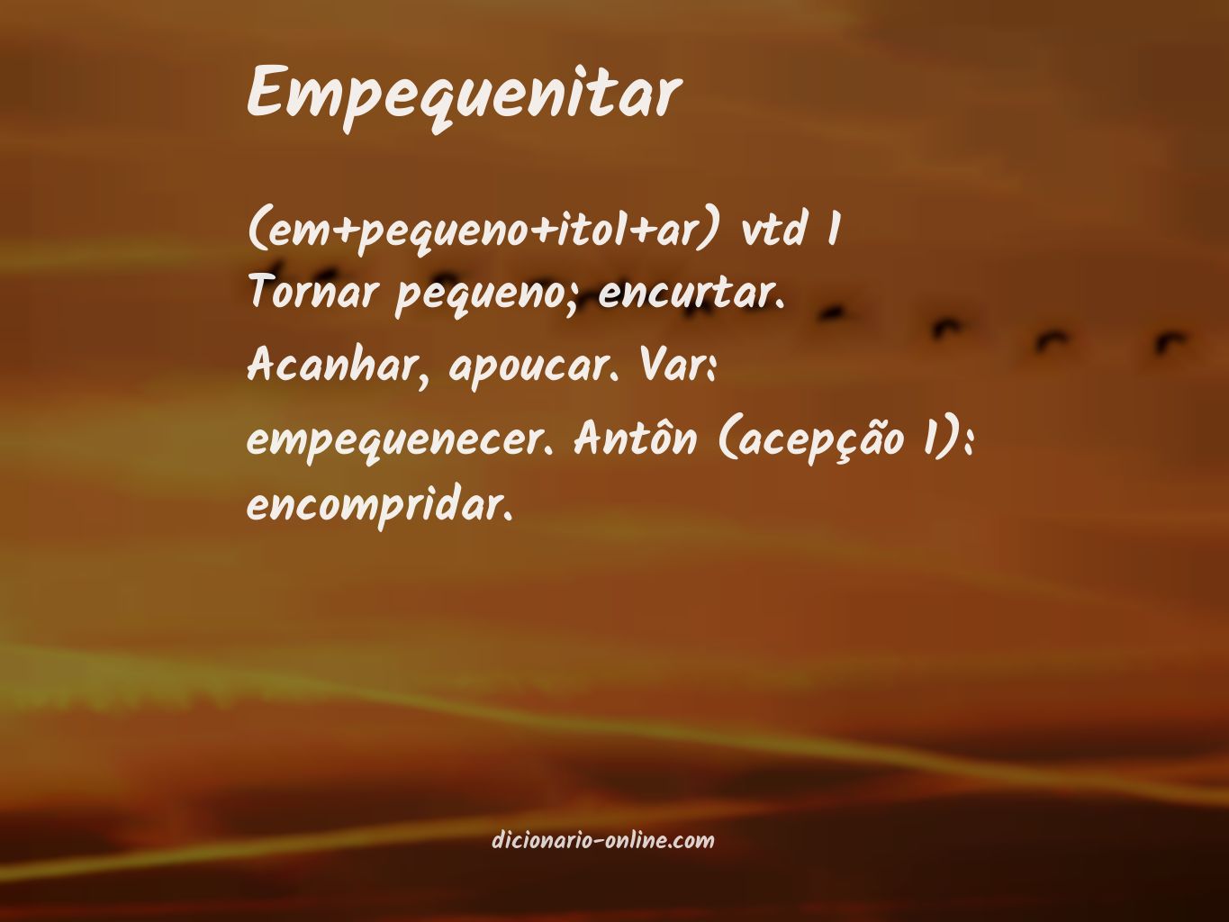 Significado de empequenitar