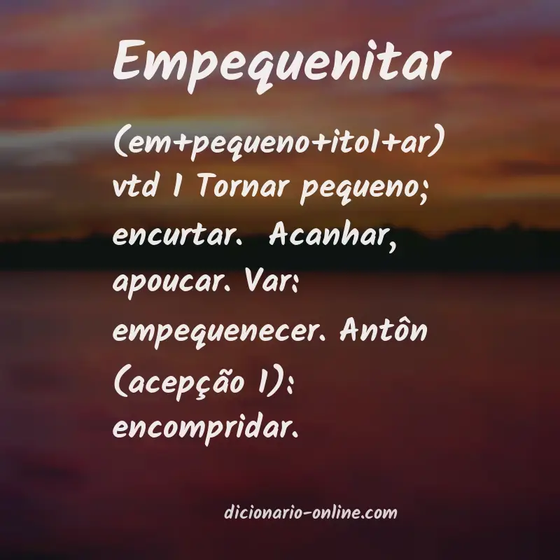 Significado de empequenitar