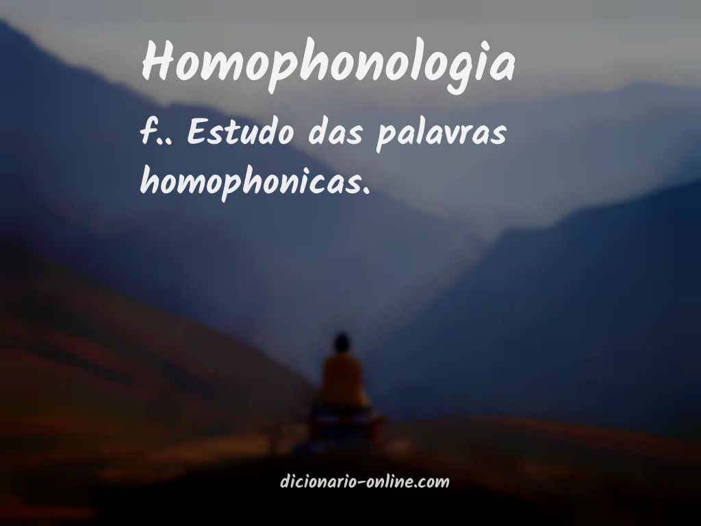 Significado de homophonologia