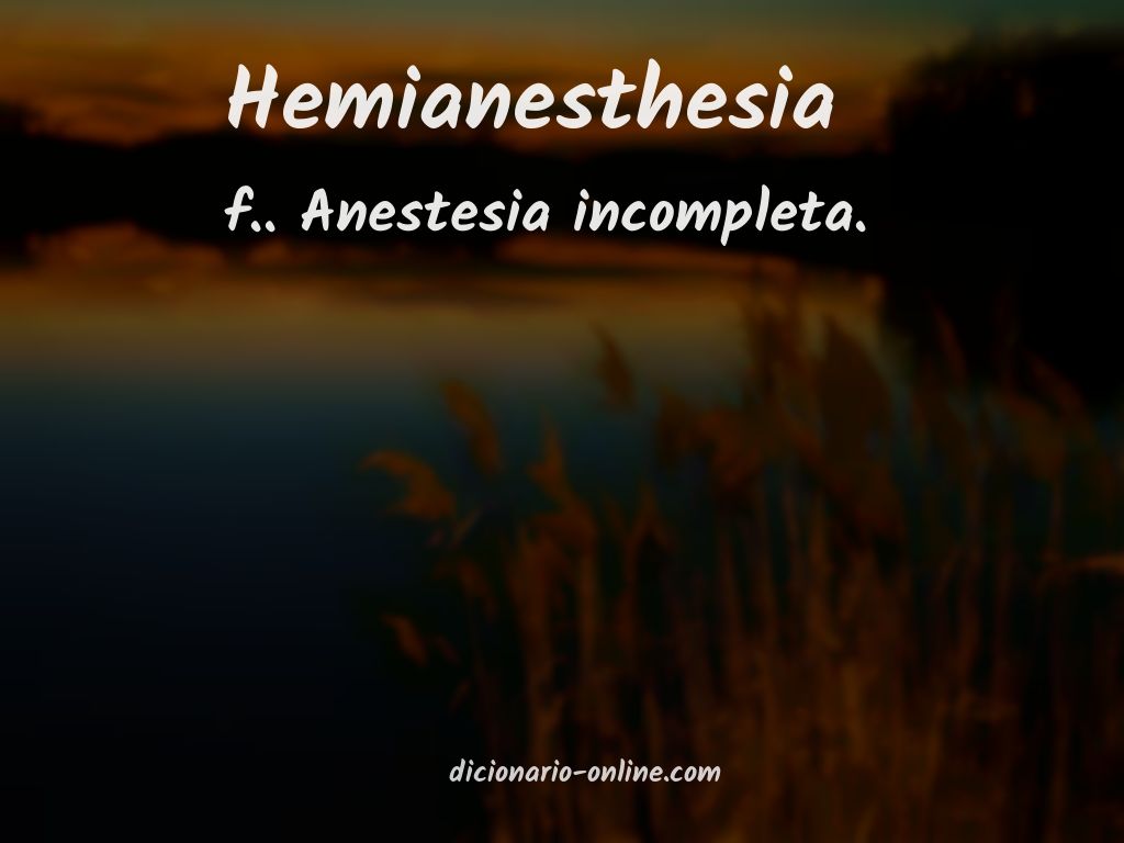 Significado de hemianesthesia