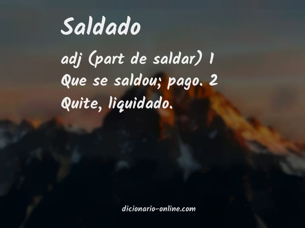 Significado de saldado