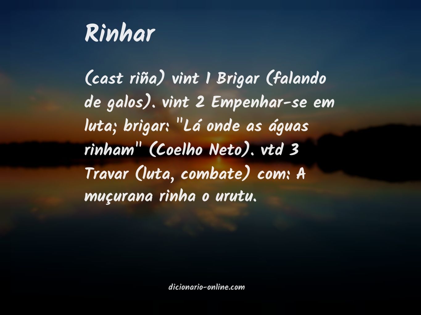 Significado de rinhar