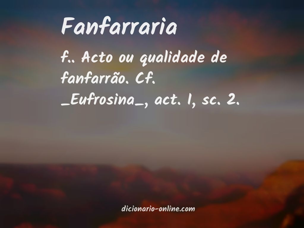 Significado de fanfarraria