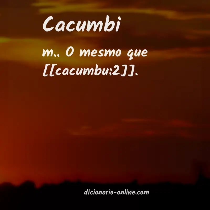Significado de cacumbi