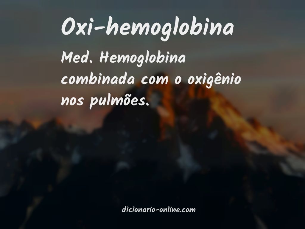 Significado de oxi-hemoglobina