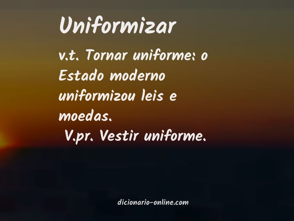 Significado de uniformizar