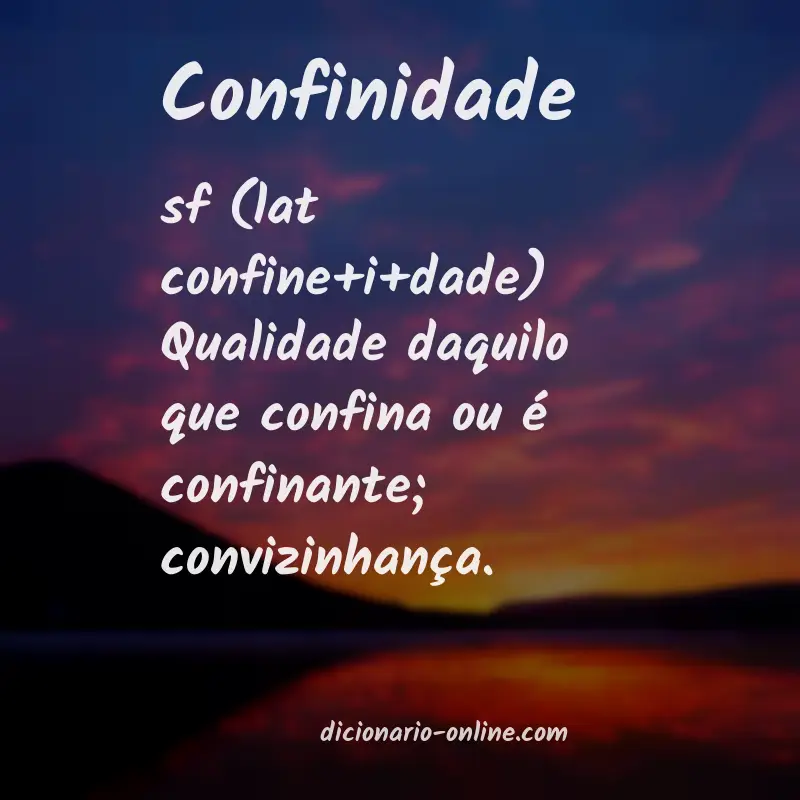 Significado de confinidade