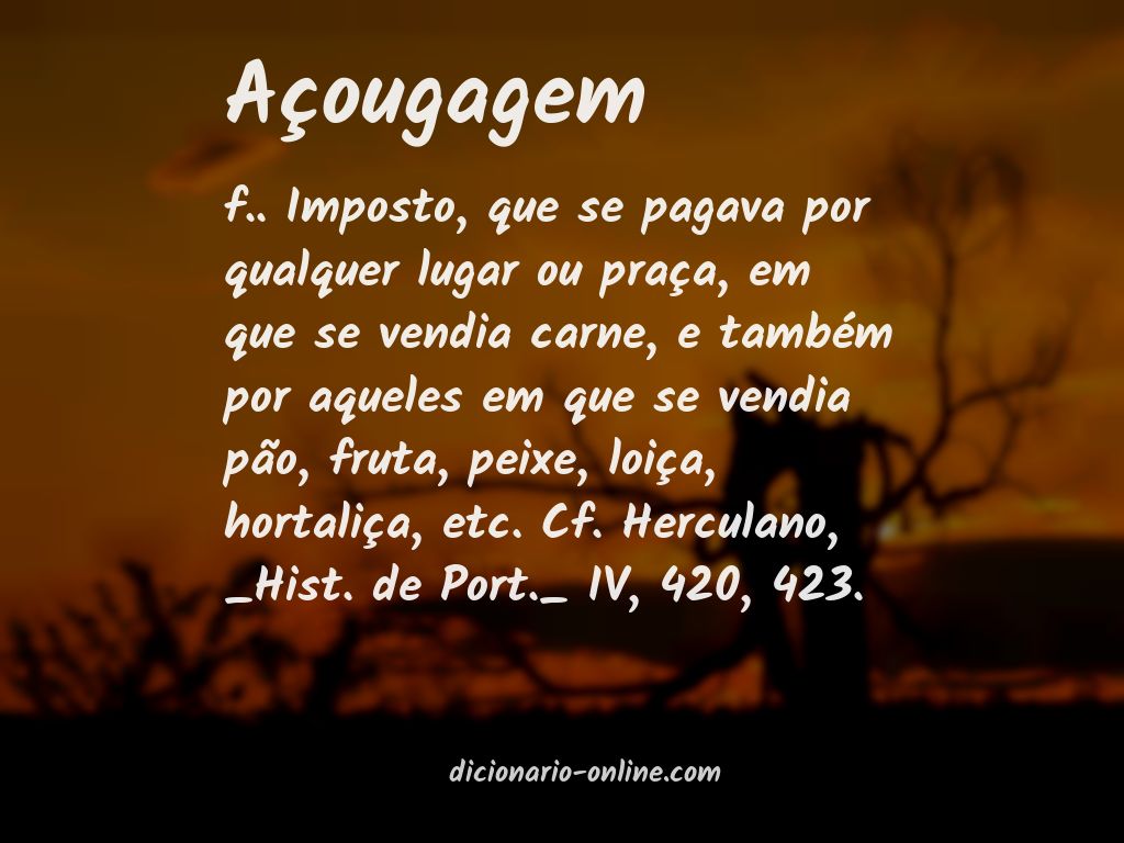 Significado de açougagem