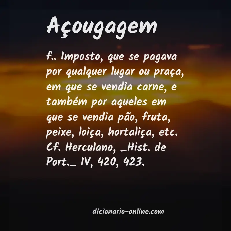Significado de açougagem