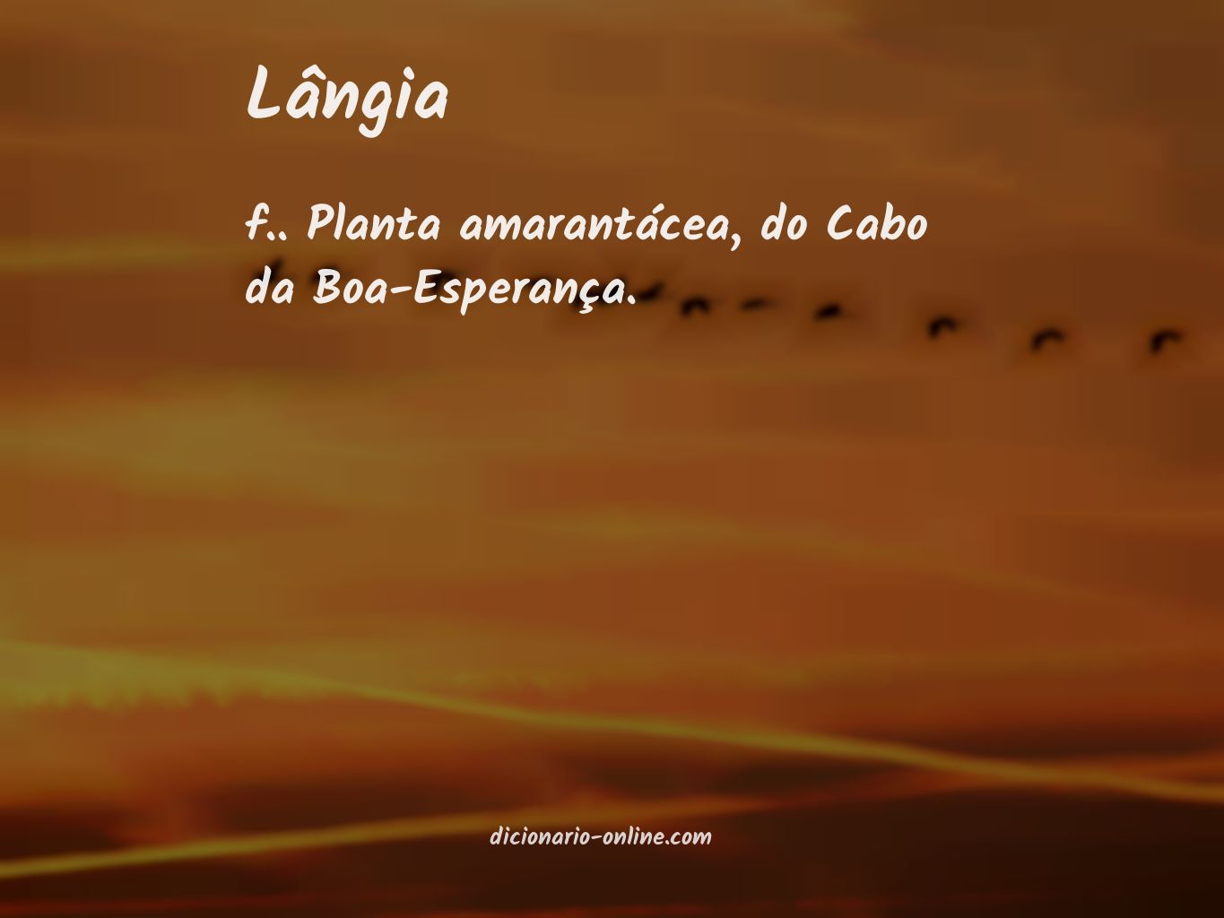 Significado de lângia