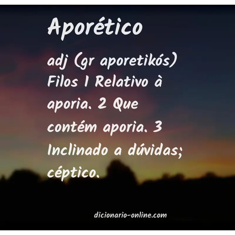 Significado de aporético