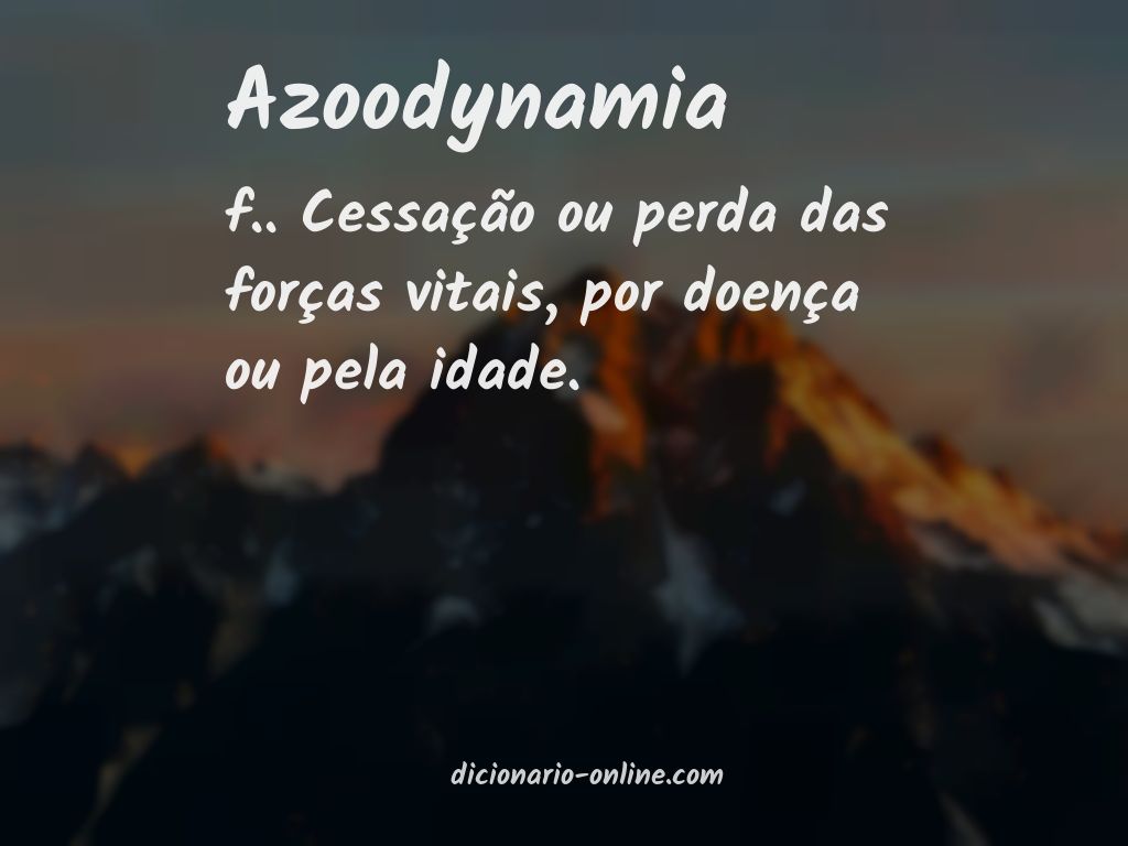 Significado de azoodynamia