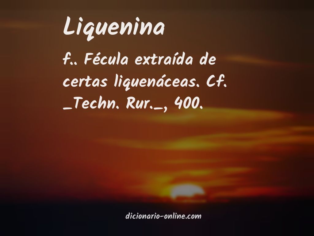 Significado de liquenina