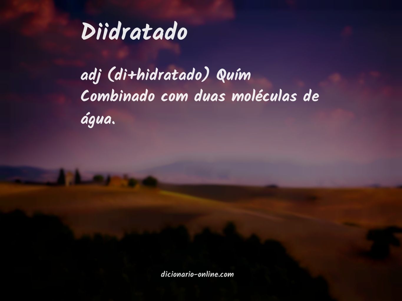 Significado de diidratado