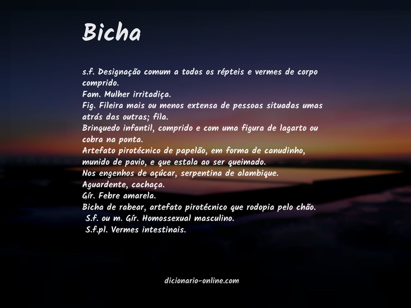 Significado de bicha