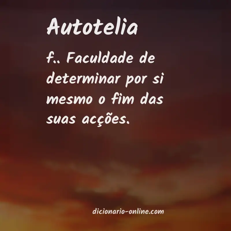 Significado de autotelia