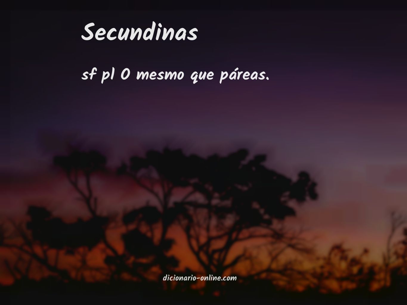 Significado de secundinas