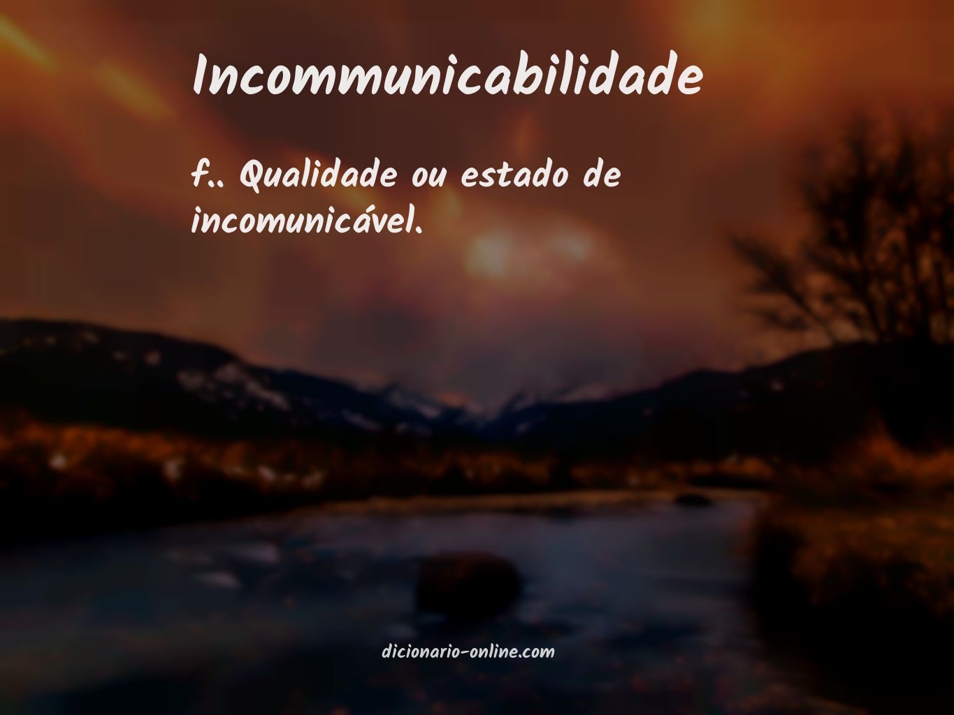 Significado de incommunicabilidade