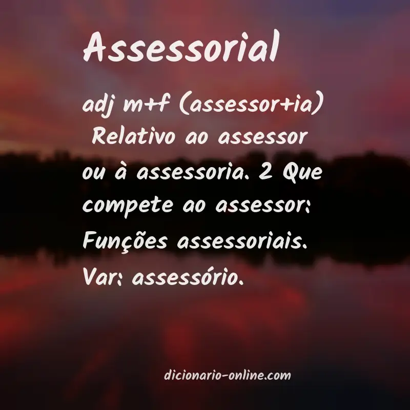 Significado de assessorial