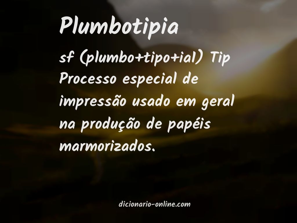 Significado de plumbotipia