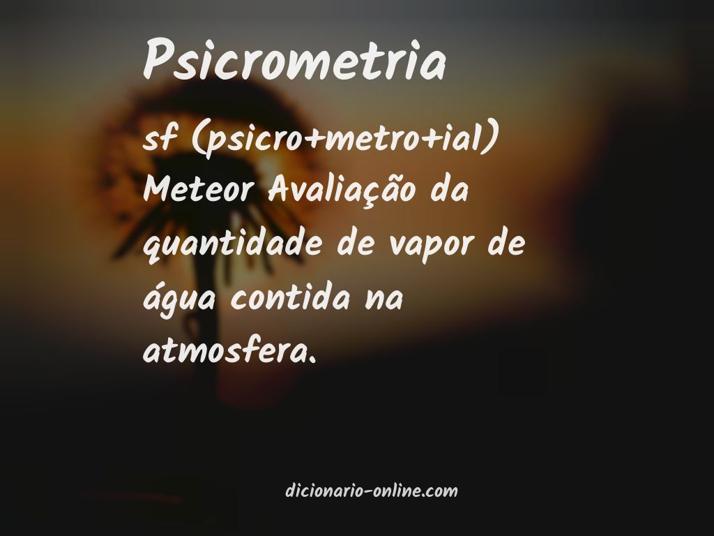 Significado de psicrometria