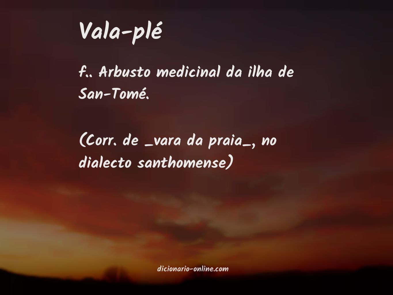 Significado de vala-plé