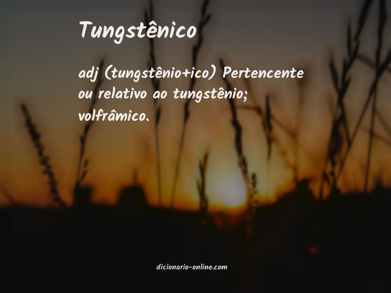 Significado de tungstênico