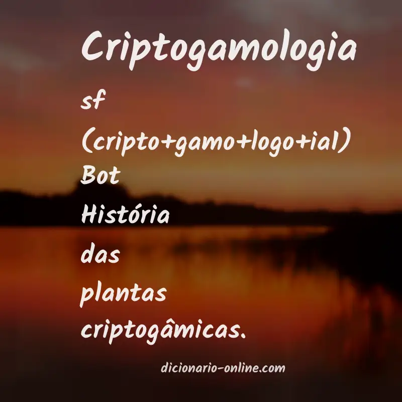 Significado de criptogamologia