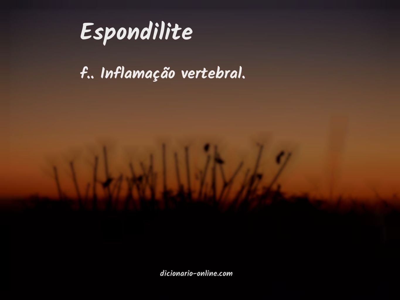 Significado de espondilite