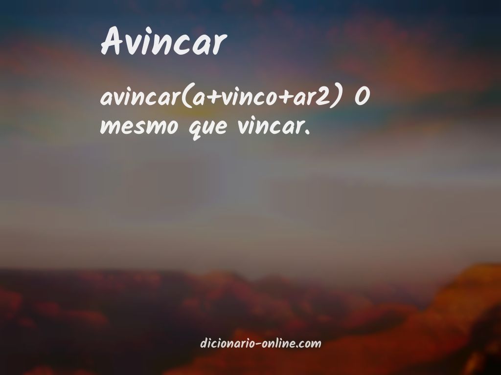 Significado de avincar