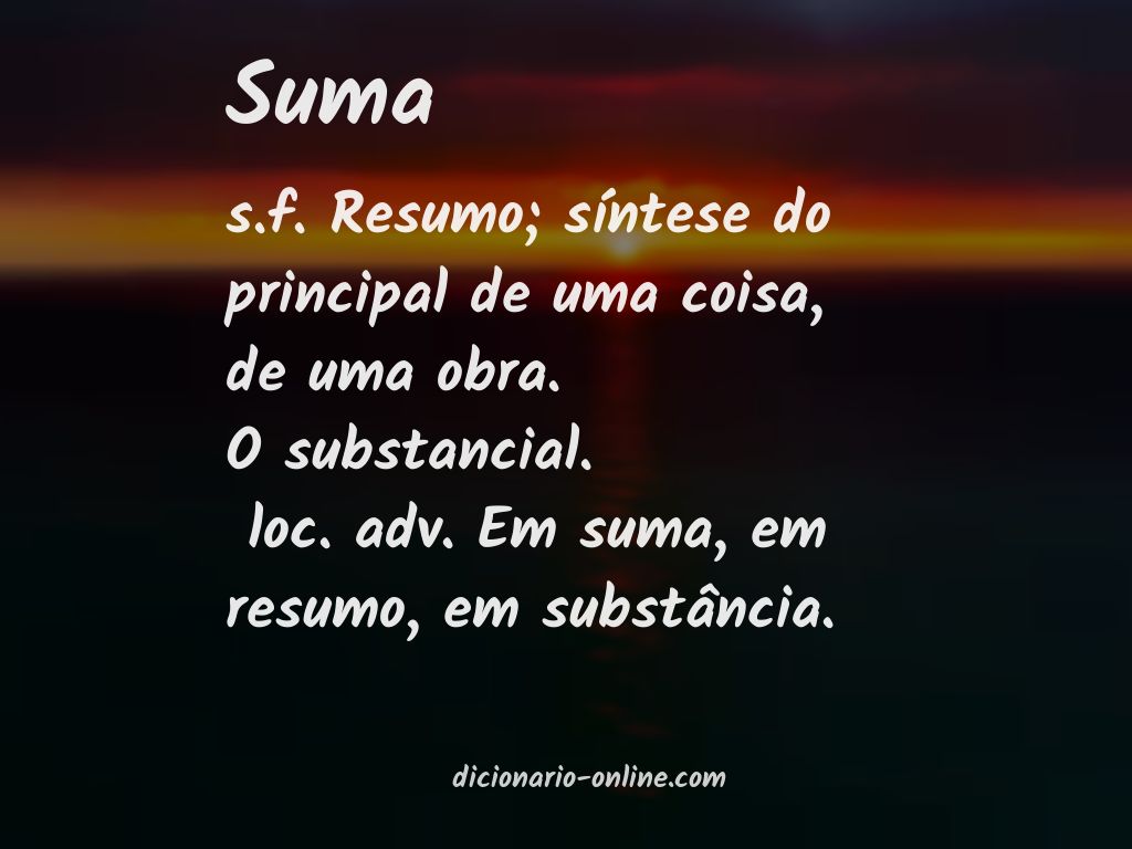 Significado de suma