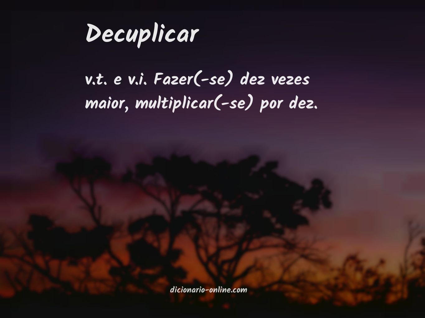 Significado de decuplicar