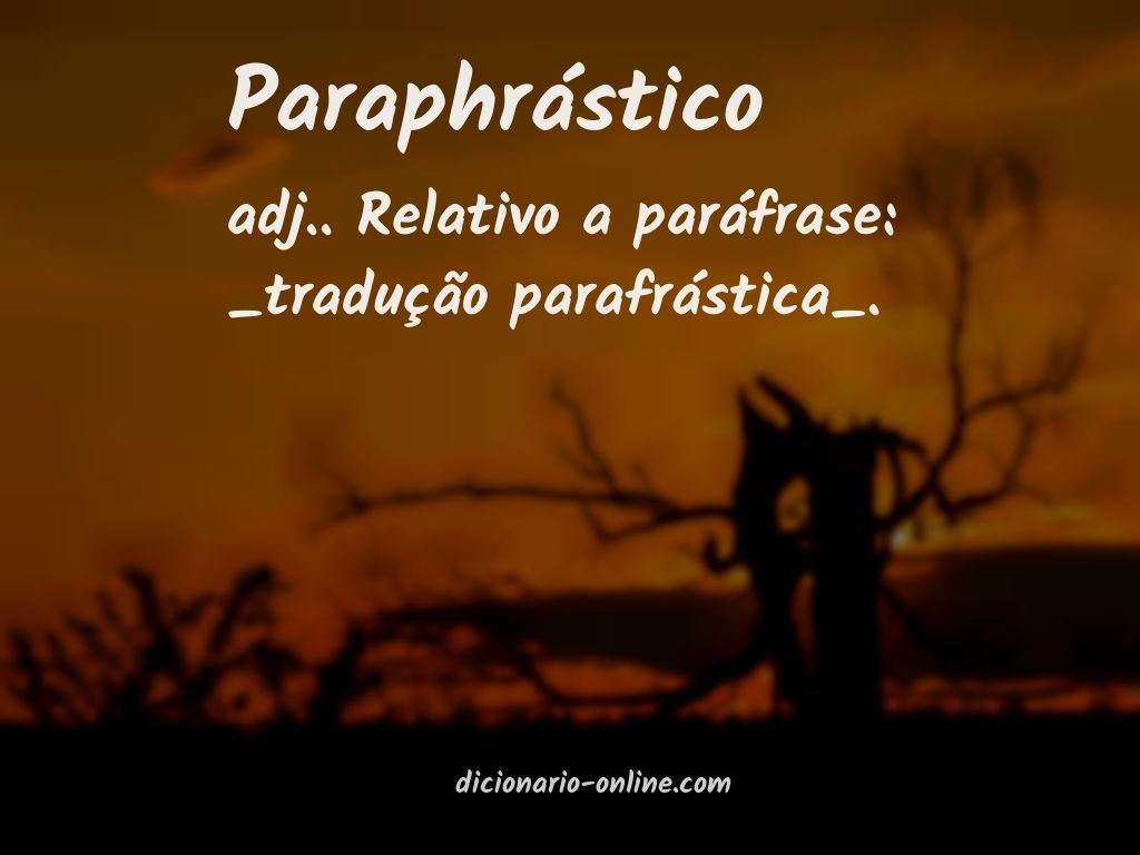 Significado de paraphrástico