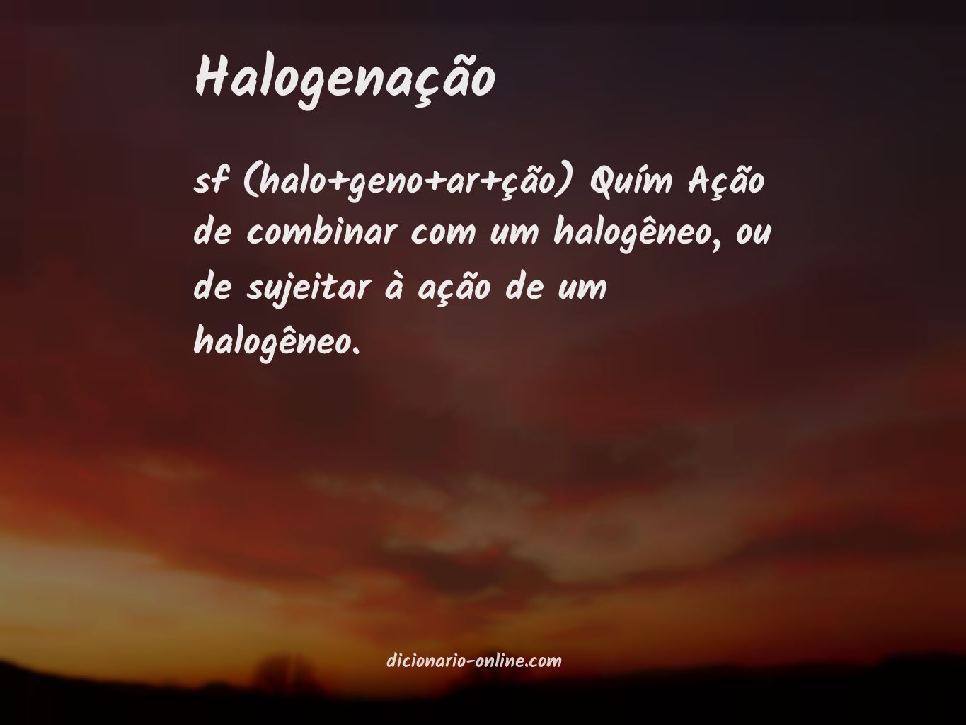 Significado de halogenação