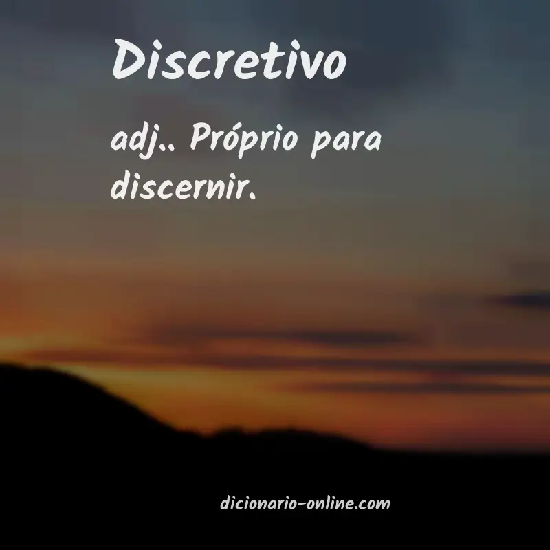 Significado de discretivo