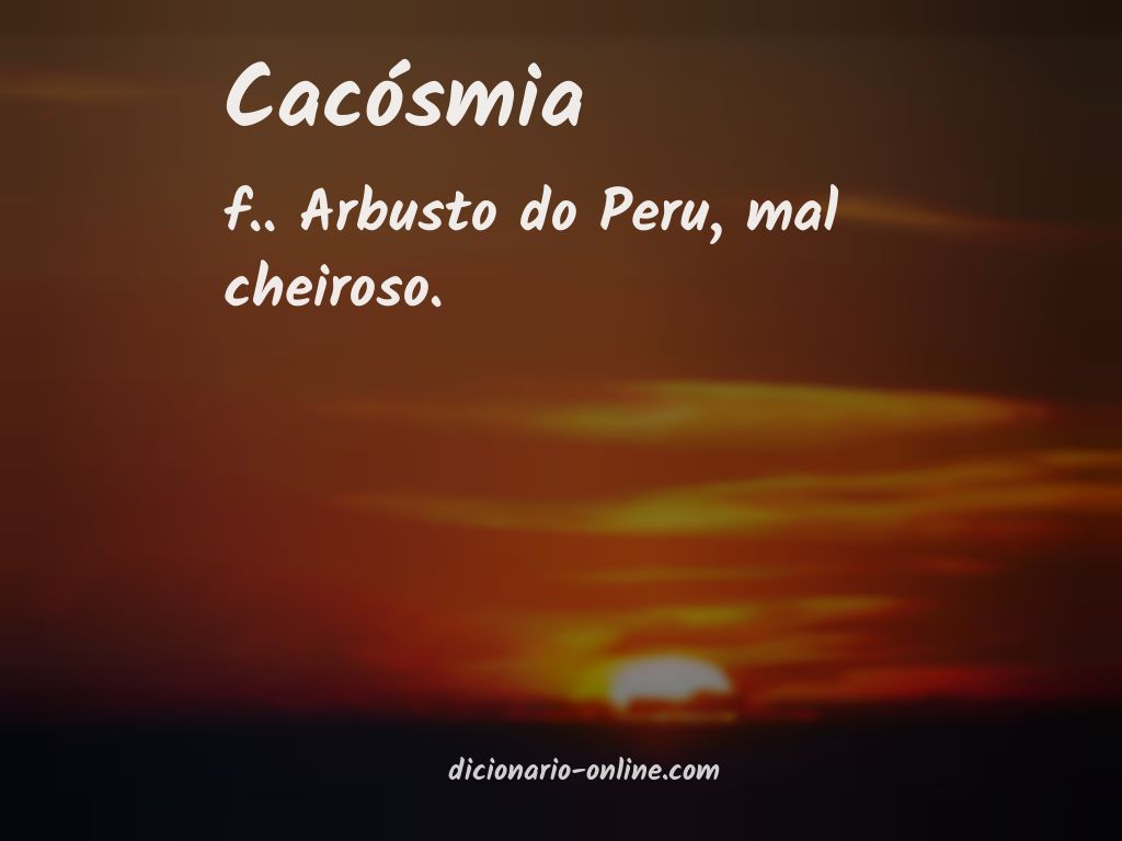 Significado de cacósmia