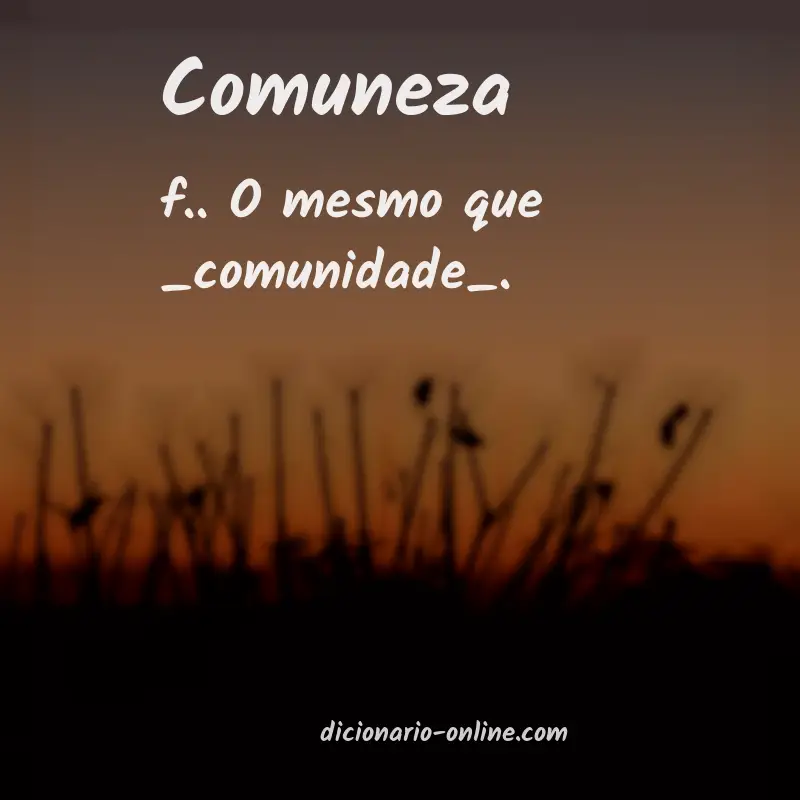 Significado de comuneza