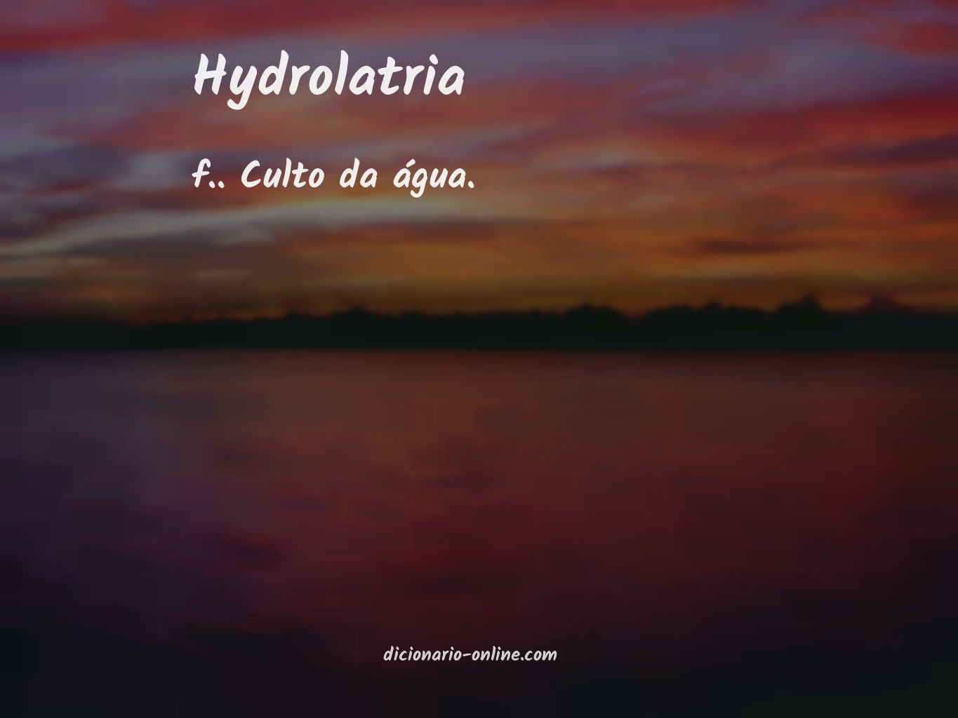 Significado de hydrolatria