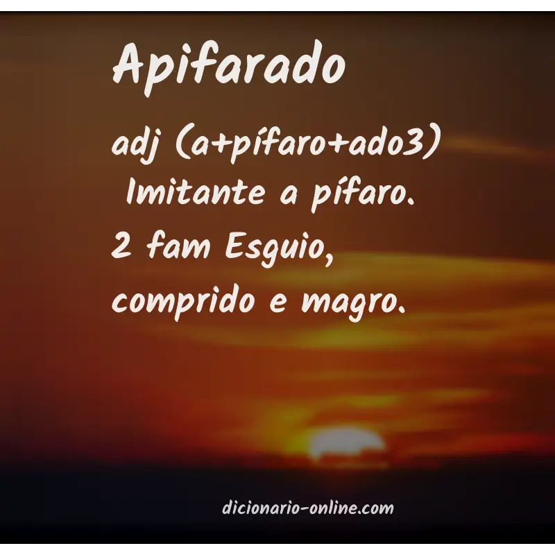 Significado de apifarado