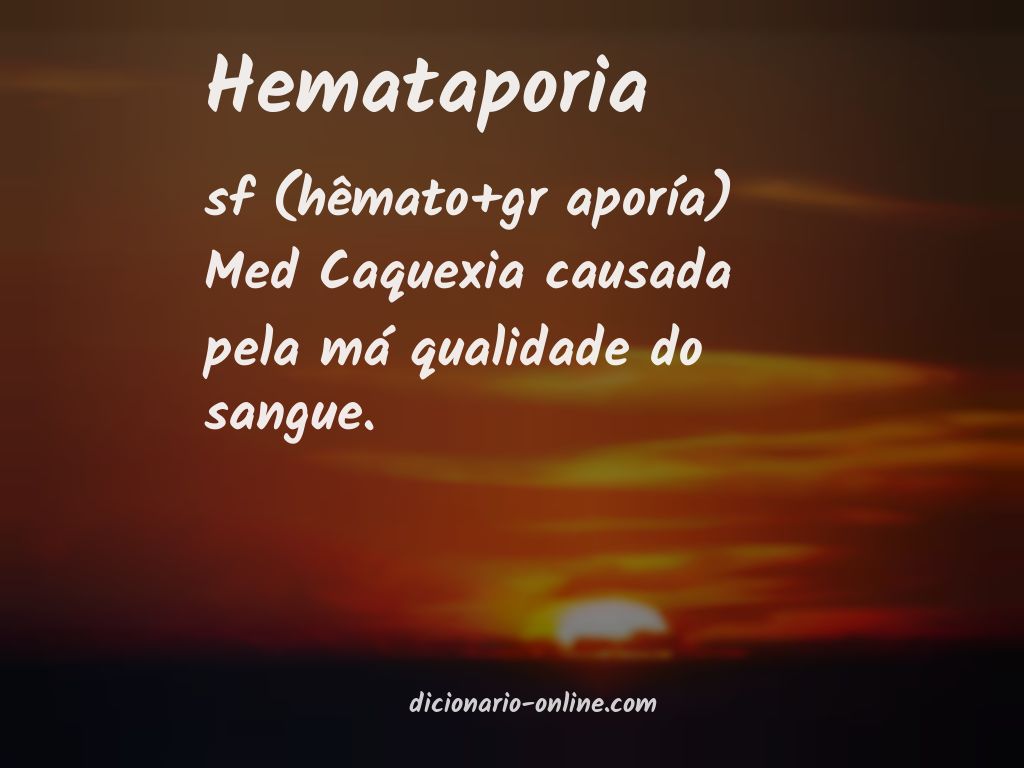Significado de hemataporia