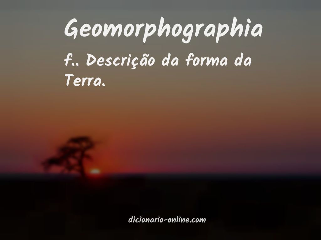 Significado de geomorphographia