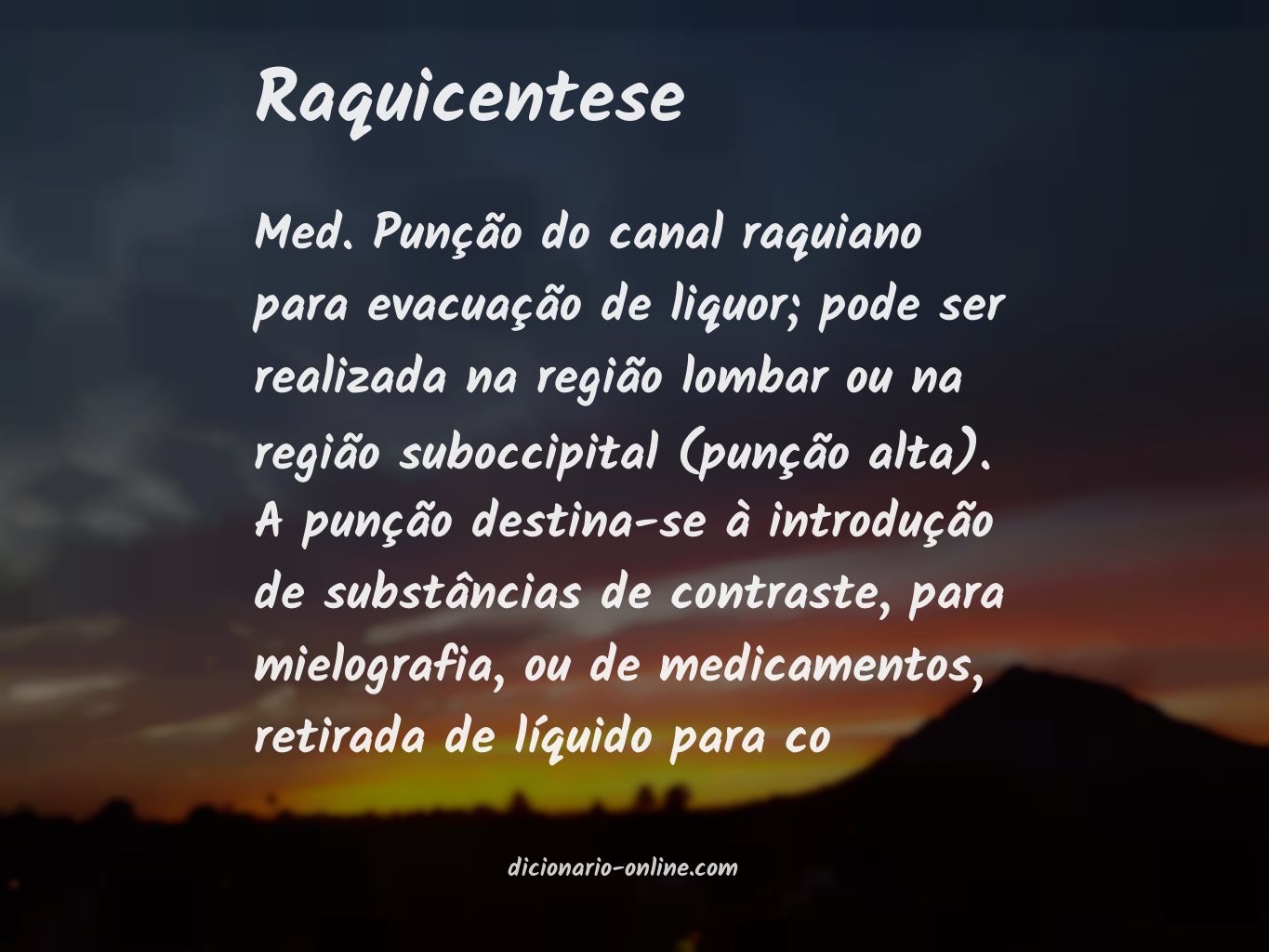 Significado de raquicentese