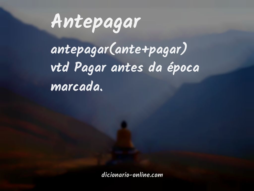 Significado de antepagar