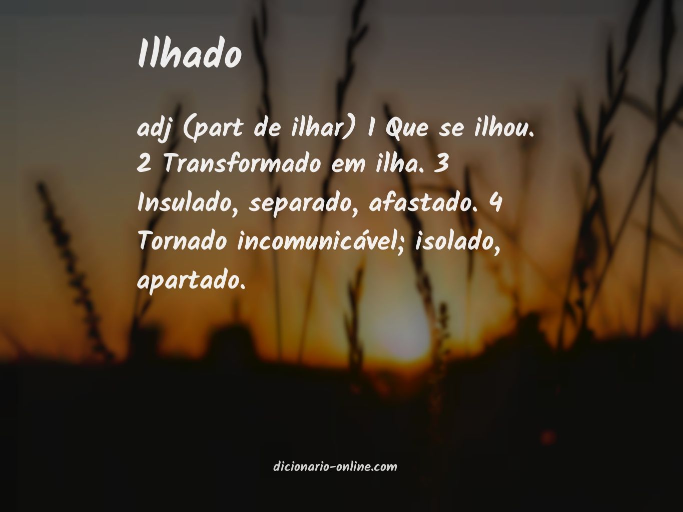 Significado de ilhado