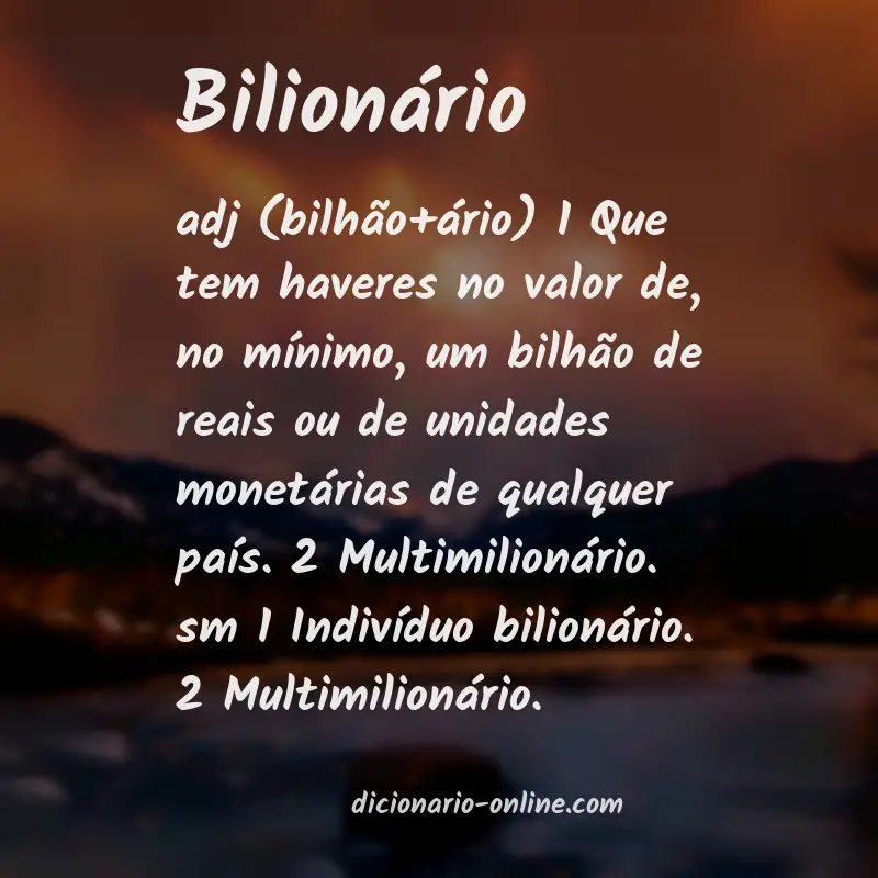 Significado de bilionário