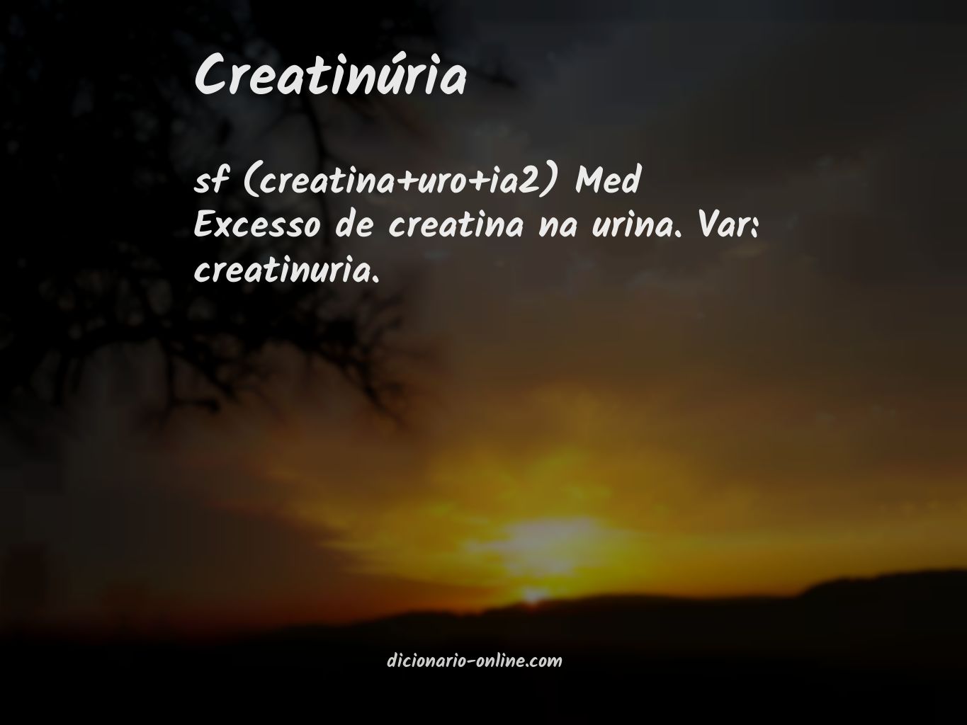 Significado de creatinúria