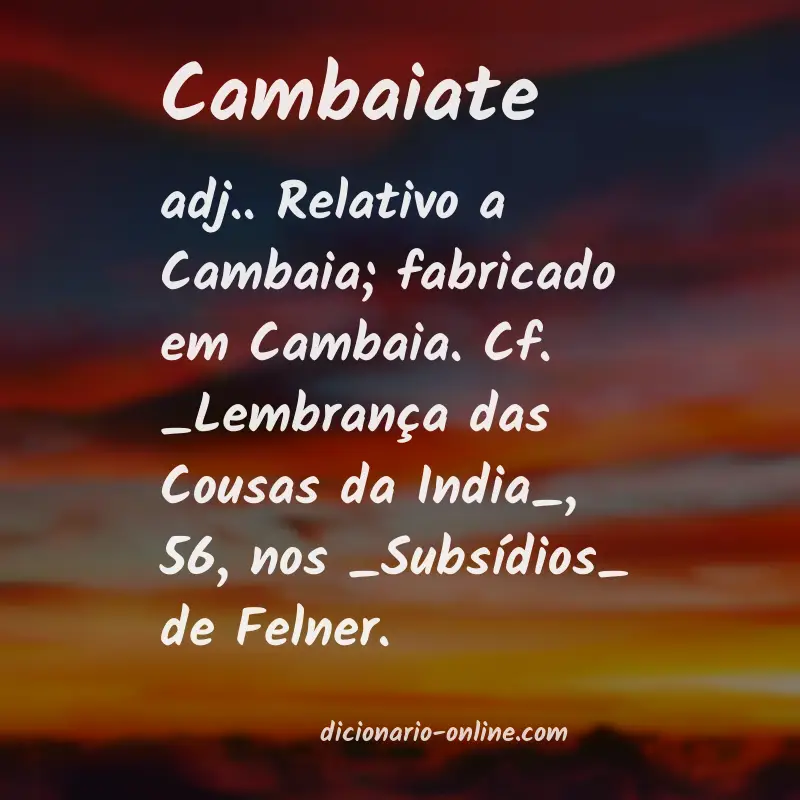 Significado de cambaiate
