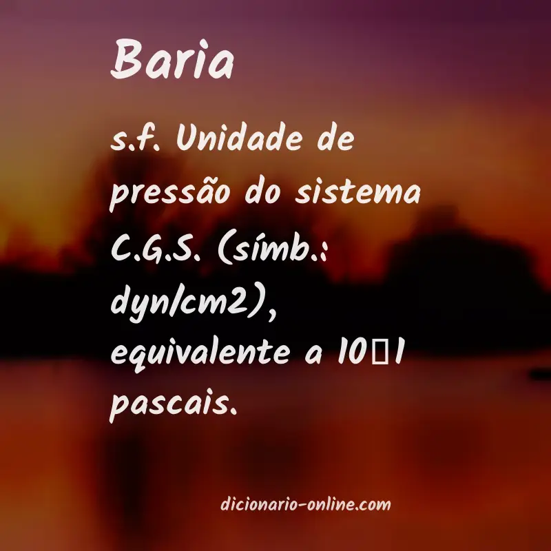 Significado de baria