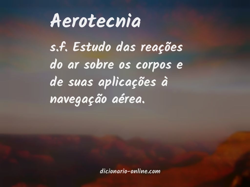 Significado de aerotecnia